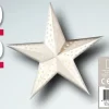 Weihnachtsstern aus Papier mit LED beleuchtet 60 cm warmweiß