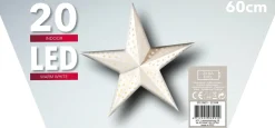 Weihnachtsstern aus Papier mit LED beleuchtet 60 cm warmweiß