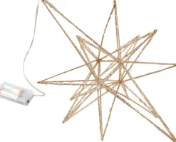 Weihnachtsstern beleuchtet gold mit 40 LEDs warmweiß D 36 cm