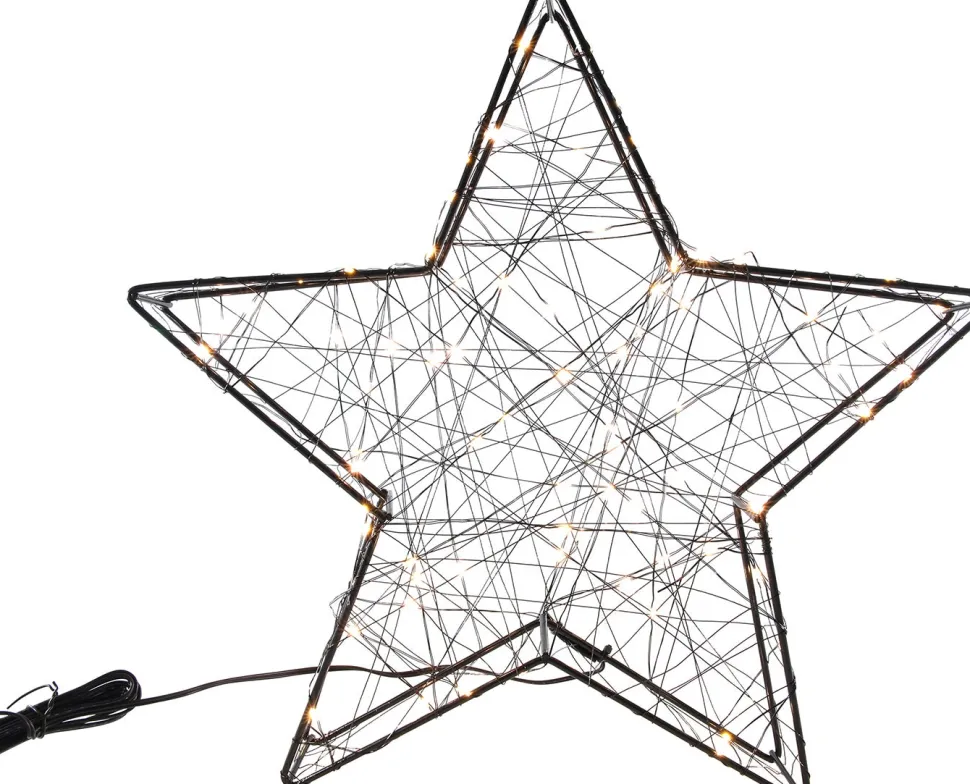 Weihnachtsstern beleuchtet mit 80 LEDs warmweiß D 38 cm