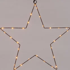 Weihnachtsstern Fensterdeko schwarz beleuchtet mit 70 LEDs extra warm D 40 cm