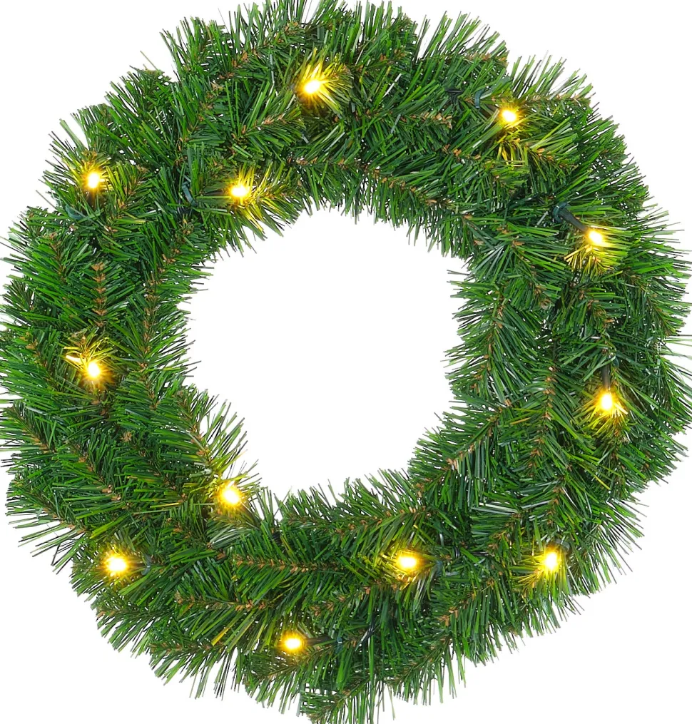 Winterberg Weihnachts- / Adventskranz künstlich mit LED-Beleuchtung D 35 cm