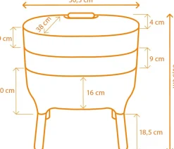 Wurmkomposter beige 50,5 x 38 x 60,5 cm